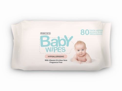 Baby Wipes - Maxcare Thick Pack with VE & Aloe Vera 80's (12 Packs) Carousel 1
