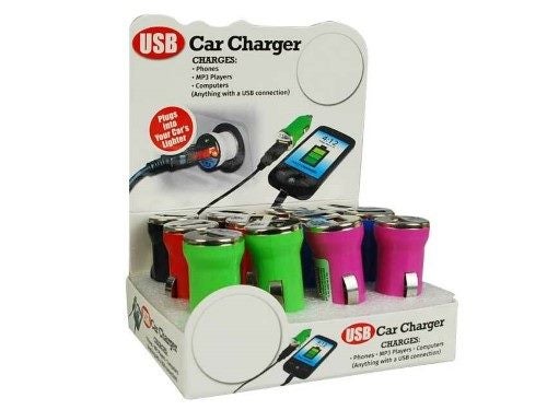 USB Car Charger - Coloured (Set of 12 Assorted) Carousel 1