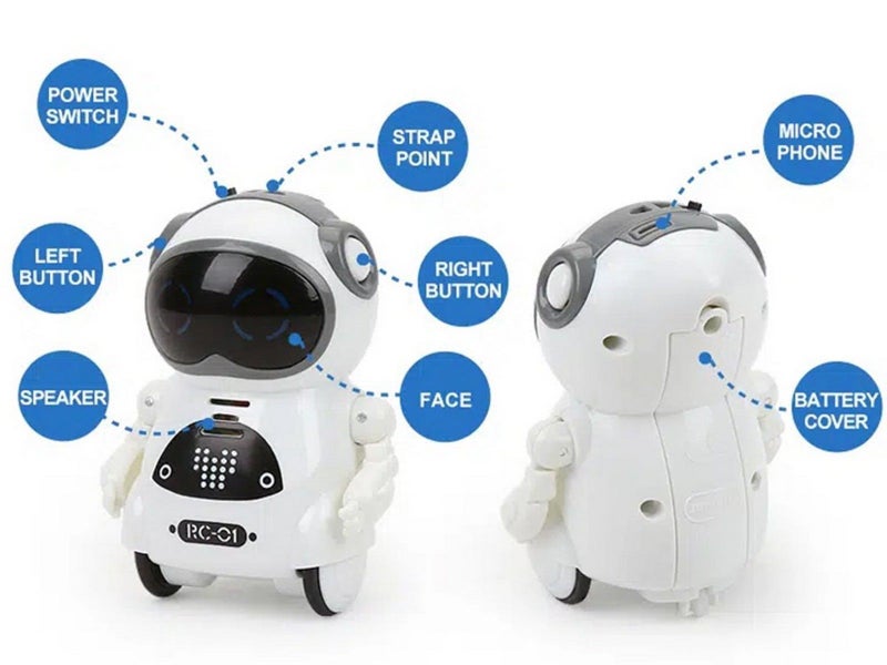 Pocket Robot for Kids Interactive Dialogue Telling Story Mini Robot Toy White Carousel 5