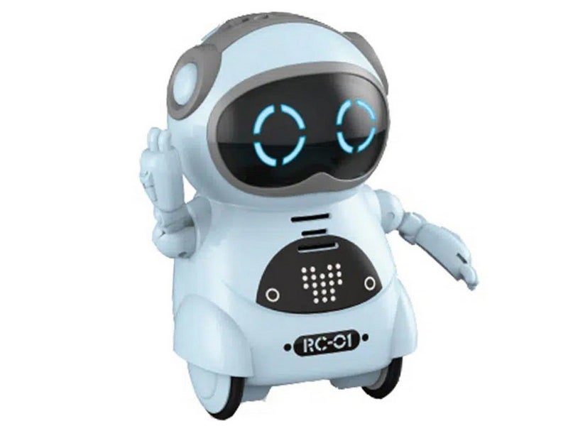 Pocket Robot for Kids Interactive Dialogue Telling Story Mini Robot Toy Blue Carousel 2
