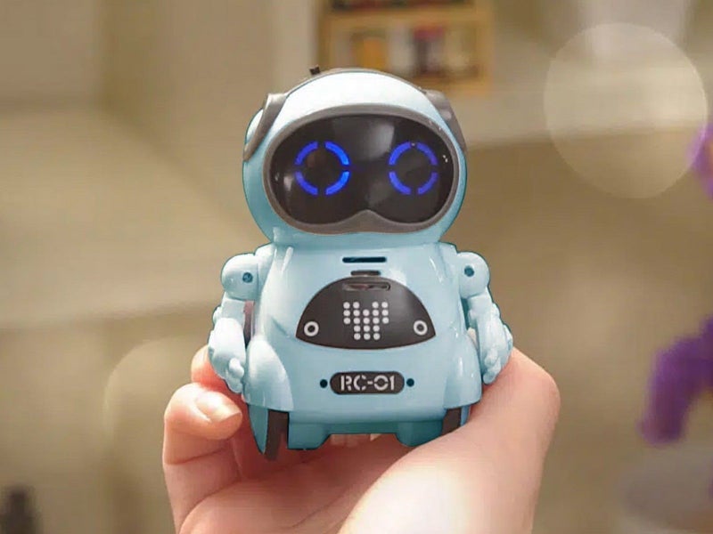 Pocket Robot for Kids Interactive Dialogue Telling Story Mini Robot Toy Blue Carousel 4