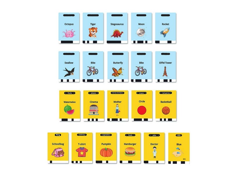 Kids LCD Writing Tablet Drawing Board with 224 Words Talking Flash Cards Pink Carousel 1