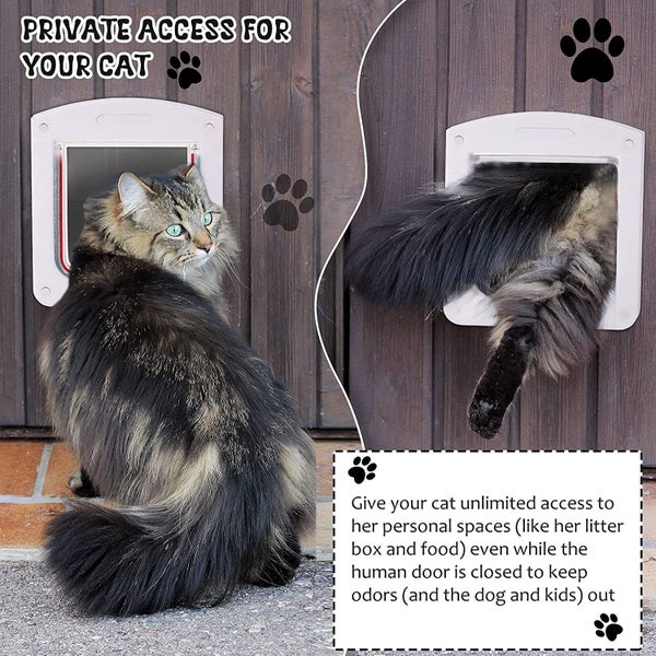 Pet Door for Cats and Dog, Cat Flap Door for Interior Exterior Cat Door Carousel 2