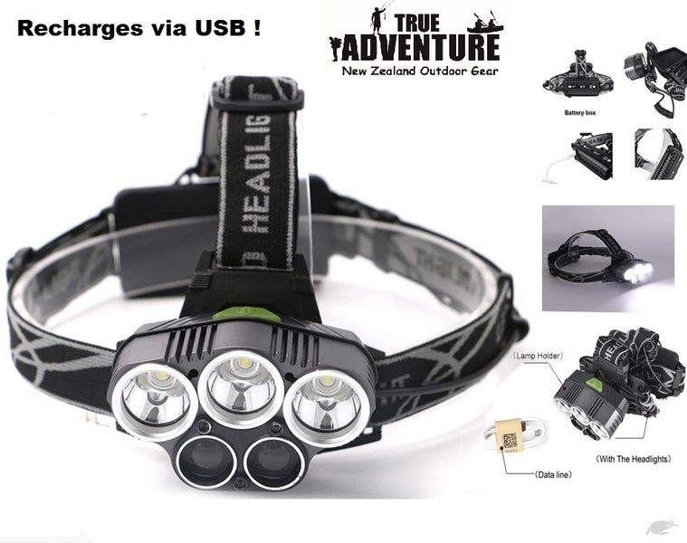 LED headlamp USB rechargeable FREE DELIVERY NZ Carousel 1
