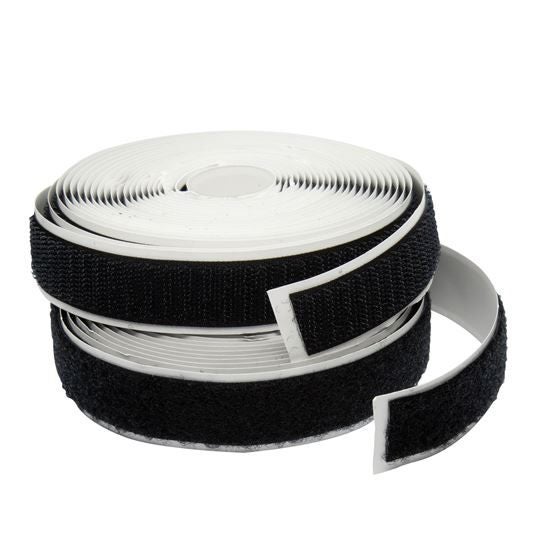 DYNAMIX Self Adhesive Hook & Loop Strap. 5M x 20mm, 1x Female & 1x Male Roll Carousel 2