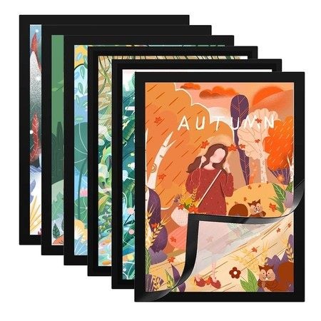 Magnetic Kids Art Frame Self-Adhesive Children Artwork Display Picture Frame Carousel 1