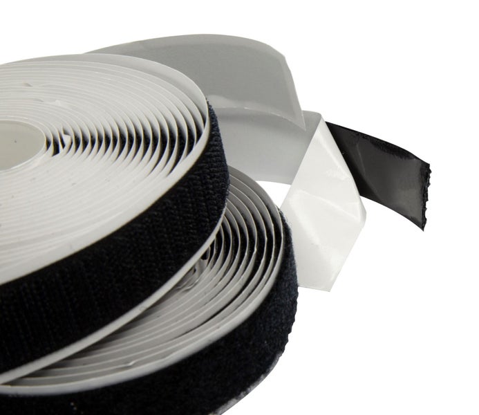 DYNAMIX Self Adhesive Hook & Loop Strap. 5M x 20mm, 1x Female & 1x Male Roll Carousel 3