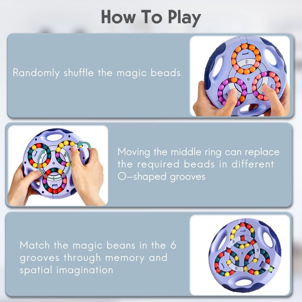 Spinning Stress Relief Toys for Adults, Colorful Beads Puzzle Carousel 2