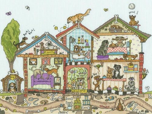 Bothy Threads Cut Thru' Pooch Palace - Cross Stitch Kit Carousel 1