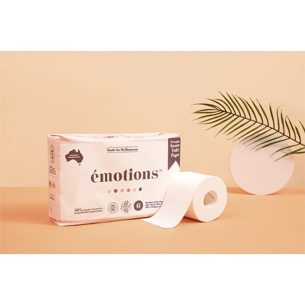 8x 6pc Emotions Bamboo Soft Toilet Paper Rolls 2ply 400 Sheets White Unsecented Carousel 2