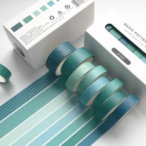 8Rolls Washi Tape Masking Tape Set-Ocean 2pack Carousel 1