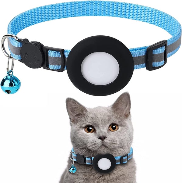 Reflective Airtag Holder Case Cat Puppy Collar-Blue Carousel 1