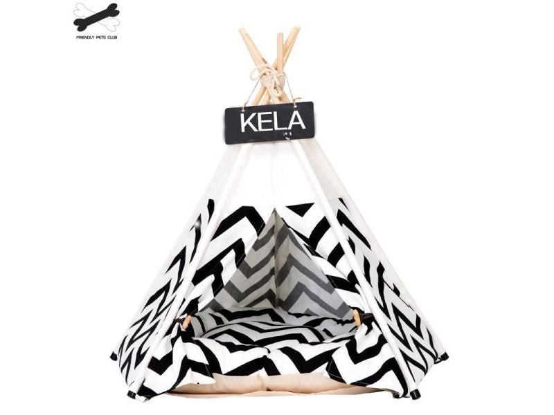 Pet Tent House Cat Bed Portable Teepee With Thick Cushion And 6 Colors Carousel 1