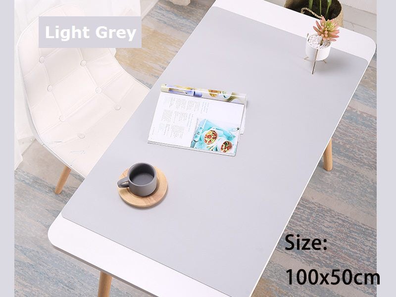 Grey- 100*50cm PU Leather Desk Mat Computer Laptop Keyboard Mouse Pad Office Carousel 1