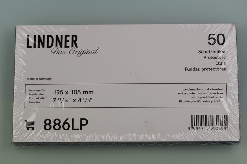 LINDNER BANKNOTE OR FDC HOLDERS 195x105MM 886LP Carousel 1
