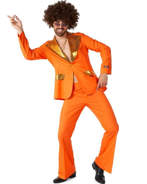 70s Orange Disco Mens Suitmeister Carousel 1