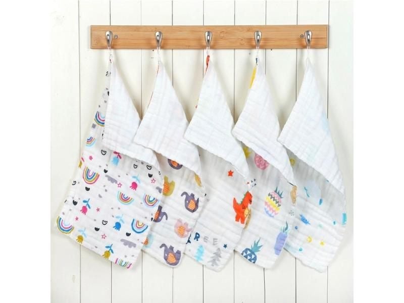 Muslin Cotton 6 Layer Baby Towel For Kids Newborn Face Towel Bibs Carousel 2