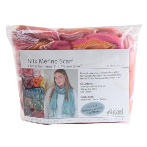 Ashford Silk Merino Scarf Kit 110 Sunset Carousel 1