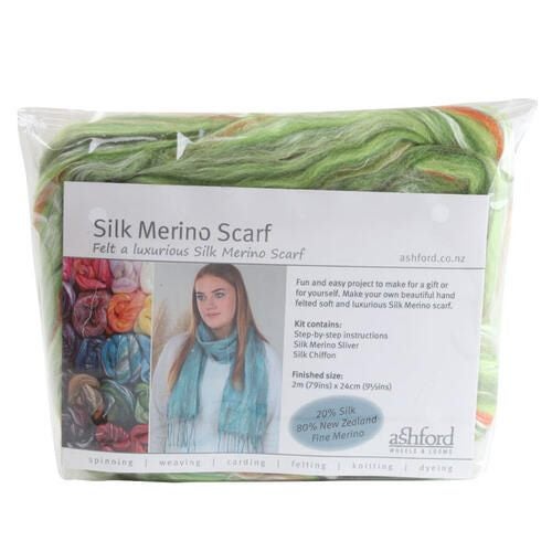 Ashford Silk Merino Scarf Kit 116 Avocado Carousel 1
