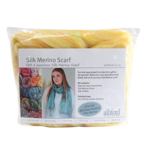 Ashford Silk Merino Scarf Kit 117 Citrus Carousel 1