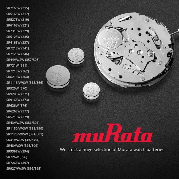 MURATA (SONY) 5pcs 1.55V 377 / SR626SW / AG4 Watch Button Silver Oxide Battery63002970973058113