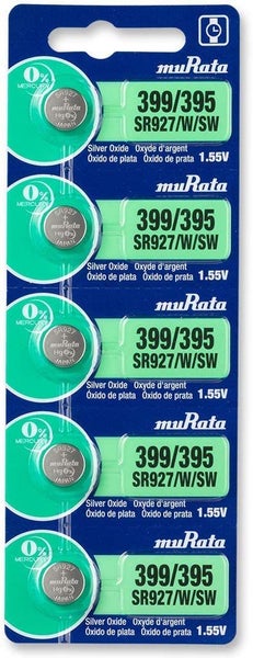 MURATA (SONY) 5pcs 1.55V 395 / 399 SR927/W/SW Watch Button Silver Oxide Battery629956229925141128