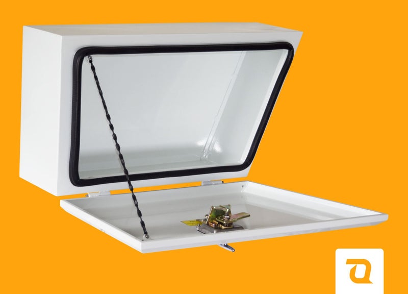 TransQuip Under deck Toolbox 740L x 250D x 400H, White, Full door, Right Hand Carousel 2