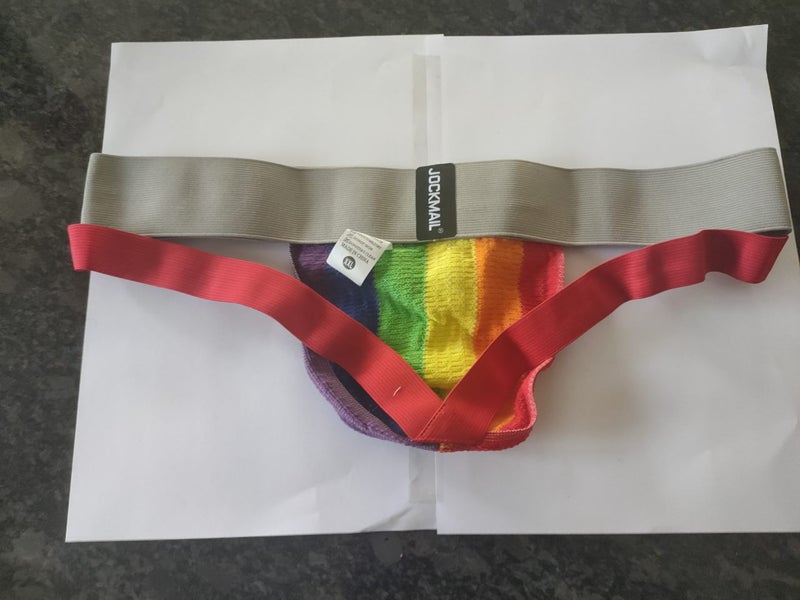 New Mens Backless Jockstrap from "Jockmail" in Rainbow colours (only One) Carousel 2