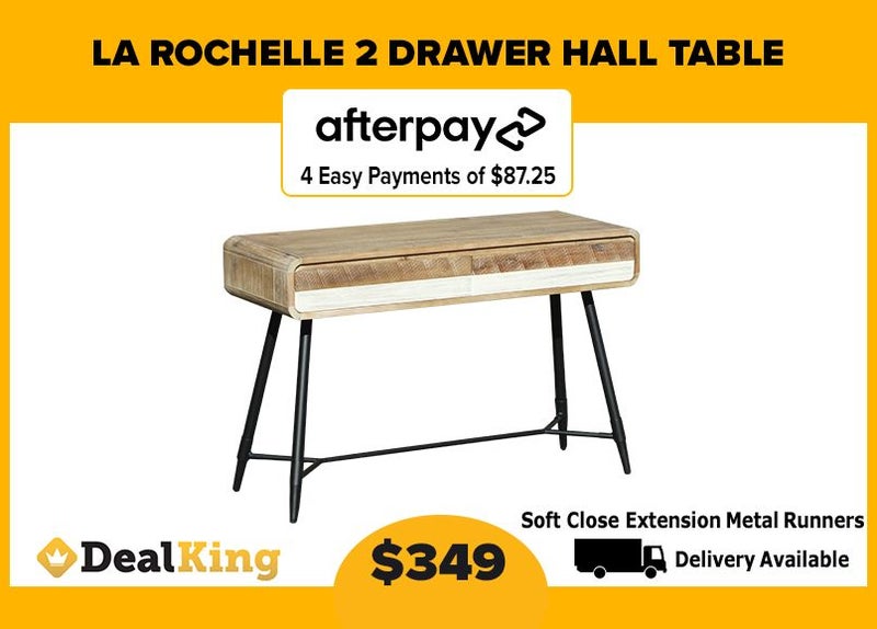 • LA ROCHELLE 2 DRAWER HALL TABLE $349 • Carousel 1
