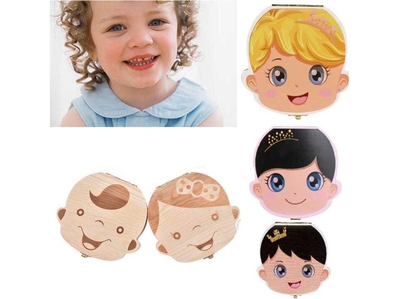 Tooth Box Spanish/ English/ Dutch/ Portugal /French/ Poland/ Baby Wood Tooth Carousel 2