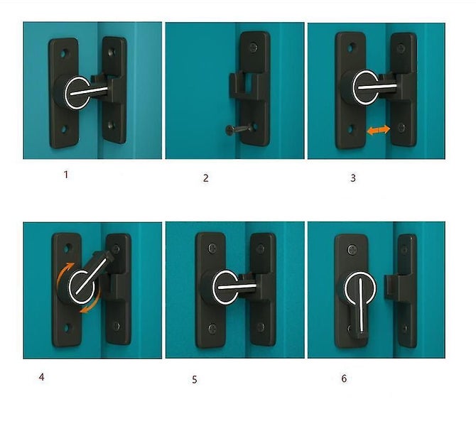 Latch Door Bolt Door Sliding Door Latch 90 Degrees (black) Carousel 5
