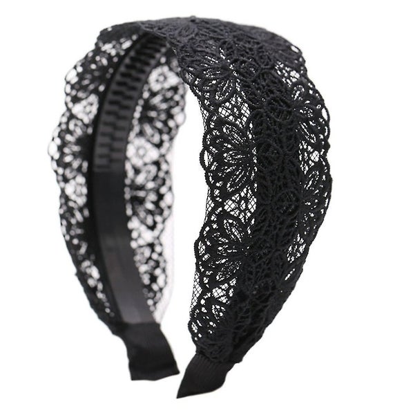 Fashion 2 Inch Wide Lace Headband Hair Band With Teeth For Women And Girls (blac Carousel 1