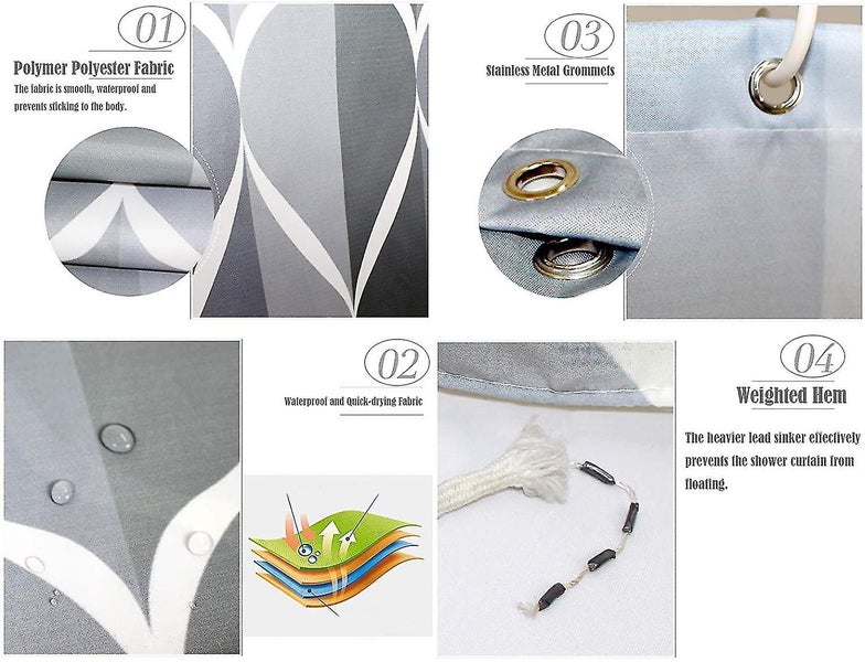 Shower Curtain 120x180 Cm, Waterproof Washable Mildew Proof Polyester Shower Cur Carousel 2