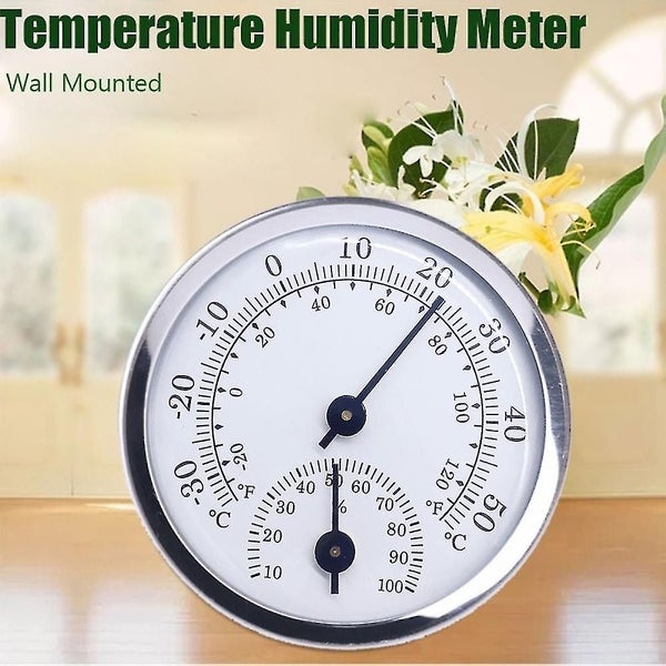 Mini Round Wall Hanging Analog Thermometer Hygrometer Temperature Humidity Meter Carousel 2