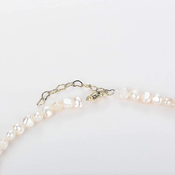 Pearl Choker Necklace 15" Pearl Chain 4mm Hand Selected Beads Dainty Small Carousel 2