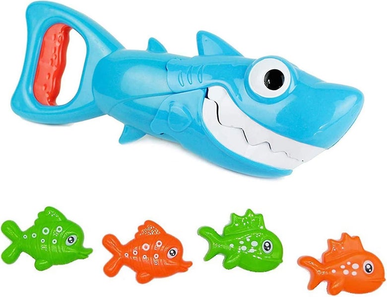 Shark Grabber Baby Bath Toys - 2021 Upgraded Blue Shark With Teeth Biting Action Carousel 1