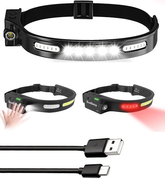 Led Head Torch Rechargeable, Led Headlamp With Hand Wave Induction, Water-resist Carousel 1