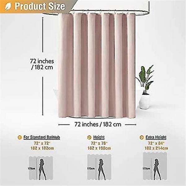 Rose, Linen Textured Shower Curtain 180 X 180cm, Hotel Quality Fabric Shower Cur Carousel 5