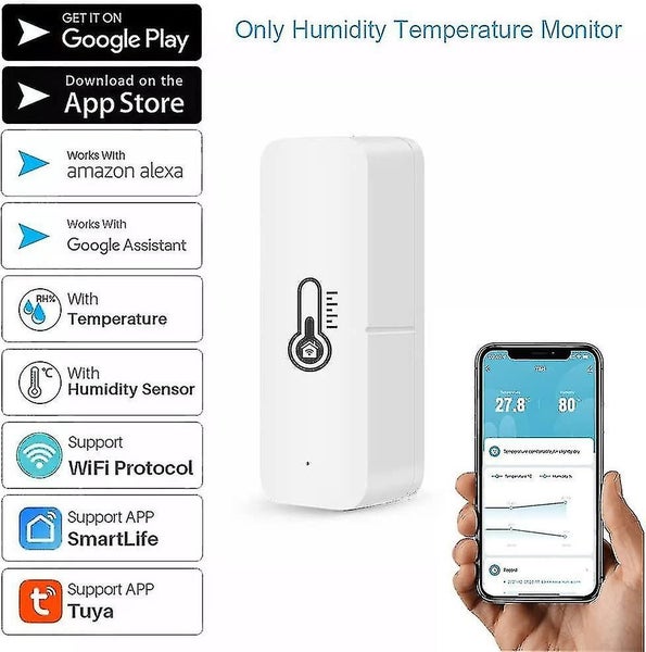 Wifi Hygrometer Thermometer Sensor,smart Temperature Humidity With Remote App No Carousel 1