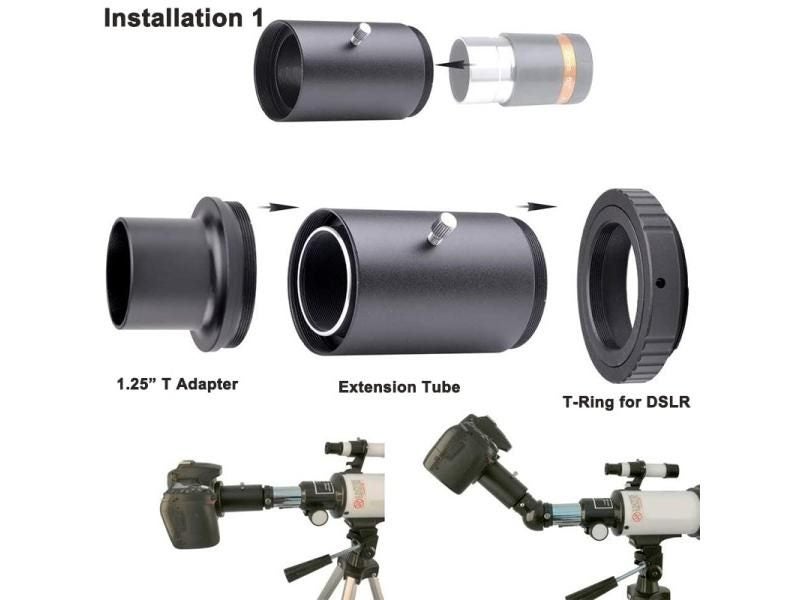 StarDikor Telescope Camera Adapter T-Ring 1.25" Telescope Mount Adapter Carousel 2