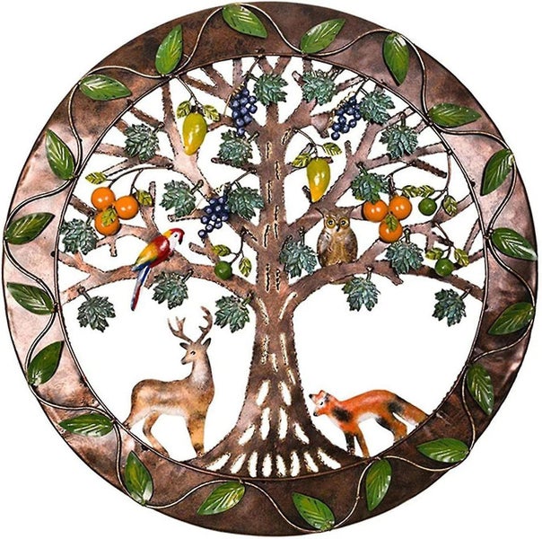 Tree Of Life - Metal Wall Decor Wood Panel Wall Decorative Wall Art Living Room Carousel 1