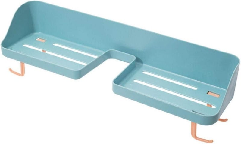 Bathroom Shower Shelf Shower Towel Organizer Storage With 4 Hooks, Self Adhesive Carousel 1