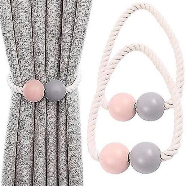2 Pack Magnetic Curtain Tie Window Curtain Tie Drape Buckle Wooden Curtain Clip Carousel 1