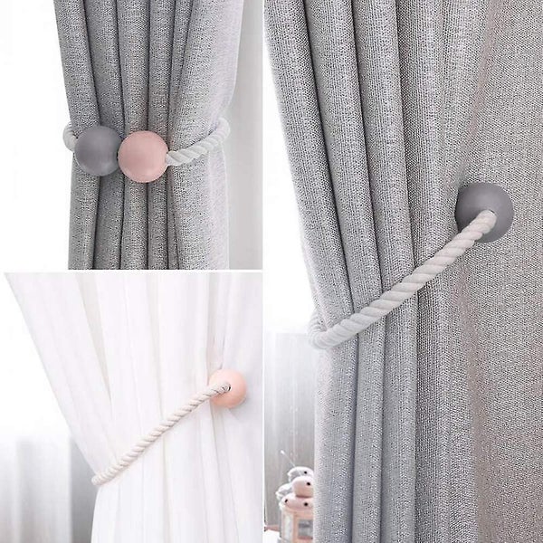 2 Pack Magnetic Curtain Tie Window Curtain Tie Drape Buckle Wooden Curtain Clip Carousel 5