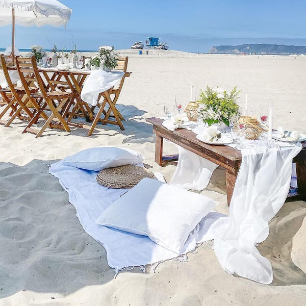 2 Pack White Chiffon Tablecloths 27x120 Inch Long Romantic Transparent Runners F Carousel 5