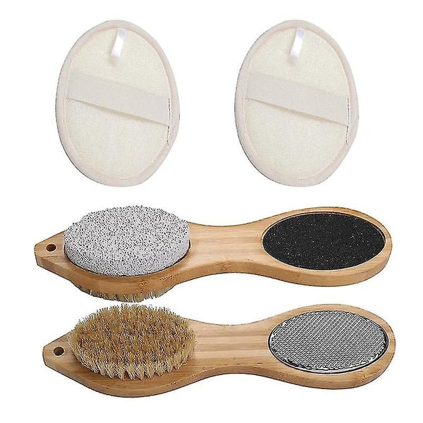 1 Set Of Foot Rubbing Board Pumice Stone Foot Massage Brush Pedicure Care Tools Carousel 1