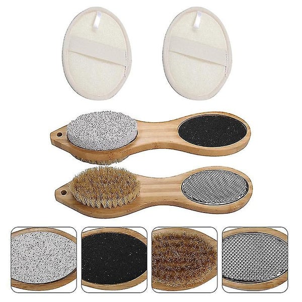 1 Set Of Foot Rubbing Board Pumice Stone Foot Massage Brush Pedicure Care Tools Carousel 3