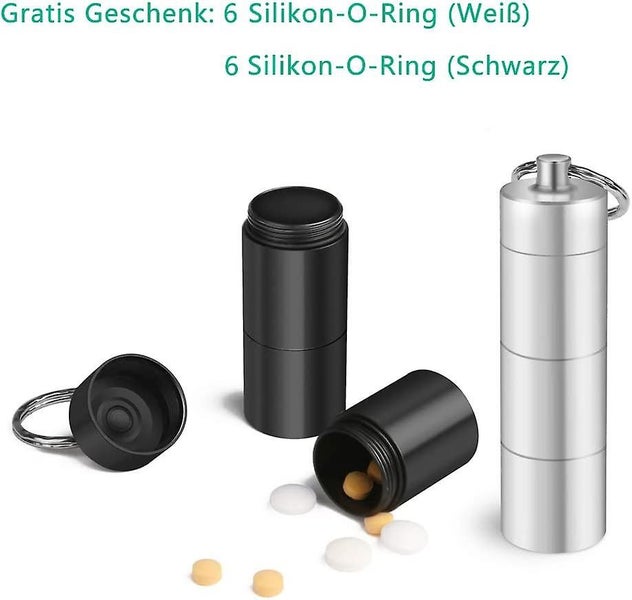 2 Pack Pill Box Key Ring Waterproof With 3 Divisible Compartments, Small Pill Bo Carousel 4