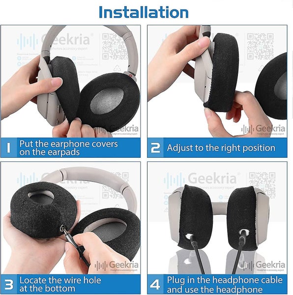 2 Pairs Knit Fabric Headphones Ear Covers/washable & Stretchable Sanitary Earcup Carousel 5