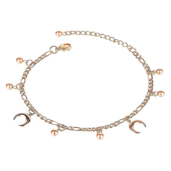 1pc Bead Moon Anklet Delicate Lady Foot Chain All-match Foot Chain Titanium Stee Carousel 1